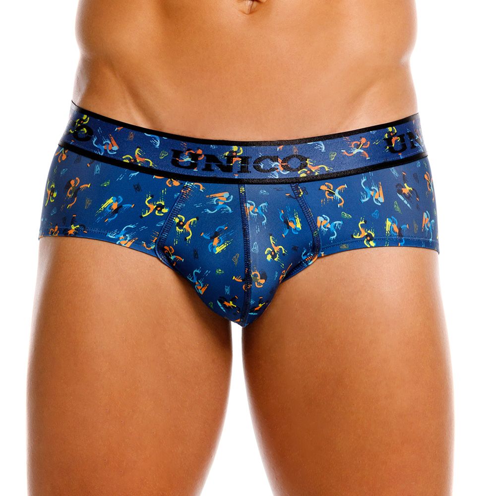 Unico 25060101106 Pacer Mens Vibrant Briefs Blue Print Plus Sizes