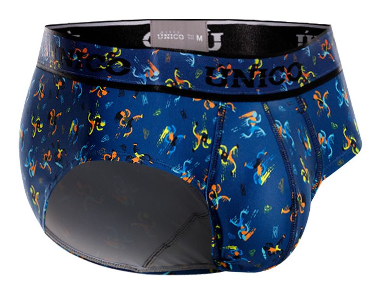 Unico 25060101106 Pacer Mens Vibrant Briefs Blue Print Plus Sizes