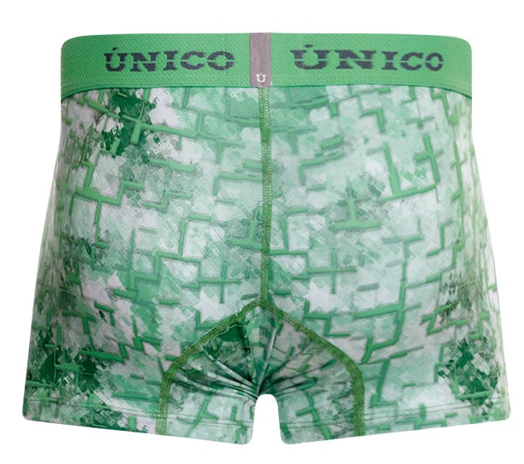Unico 26020100102 Piramide Mens Geometric Print Trunks Green Plus Sizes