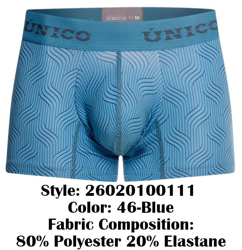 Unico 26020100111 Lenoso Mens Keep it Sleek Trunks Blue Plus Sizes