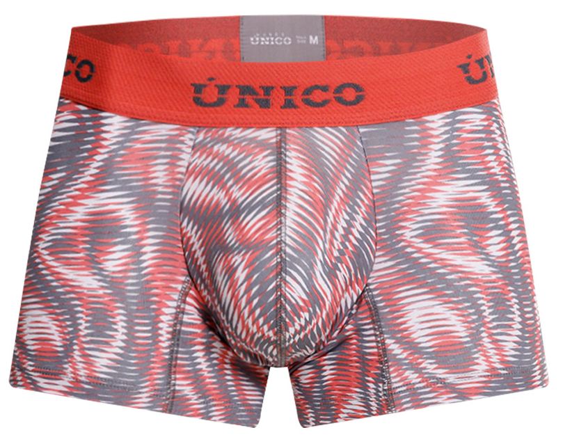 Unico 26020100116 Acanalado Mens Modern Swirl Print Trunks Pink Plus Sizes