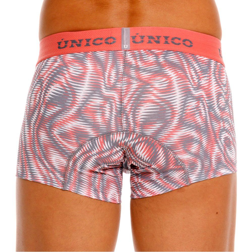 Unico 26020100116 Acanalado Mens Modern Swirl Print Trunks Pink Plus Sizes