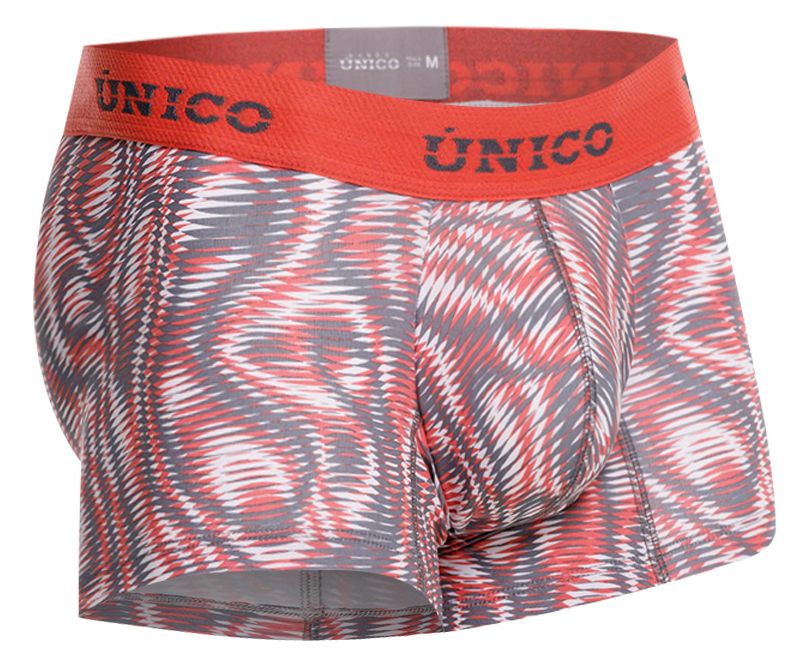 Unico 26020100116 Acanalado Mens Modern Swirl Print Trunks Pink Plus Sizes