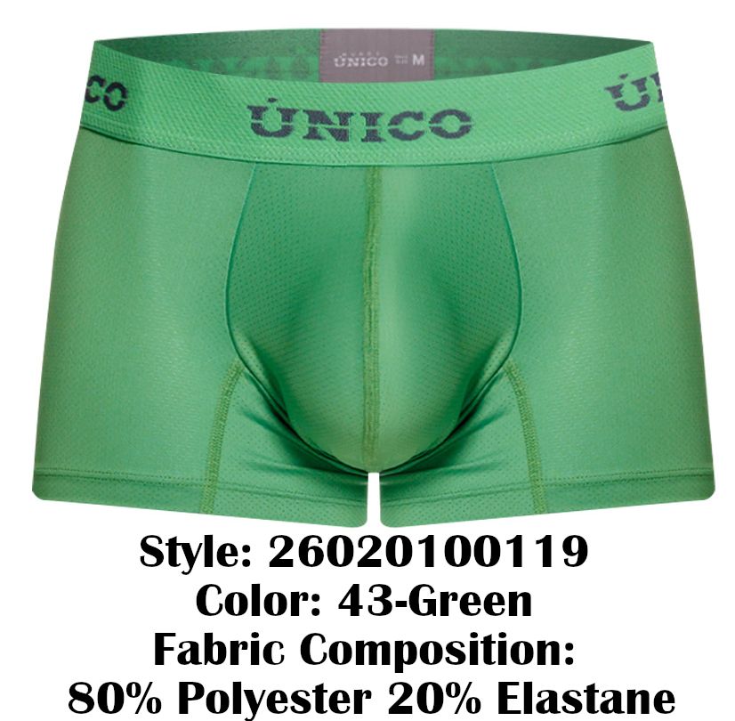 Unico 26020100119 Frog Mens Clean & Minimal Trunks Green Plus Sizes