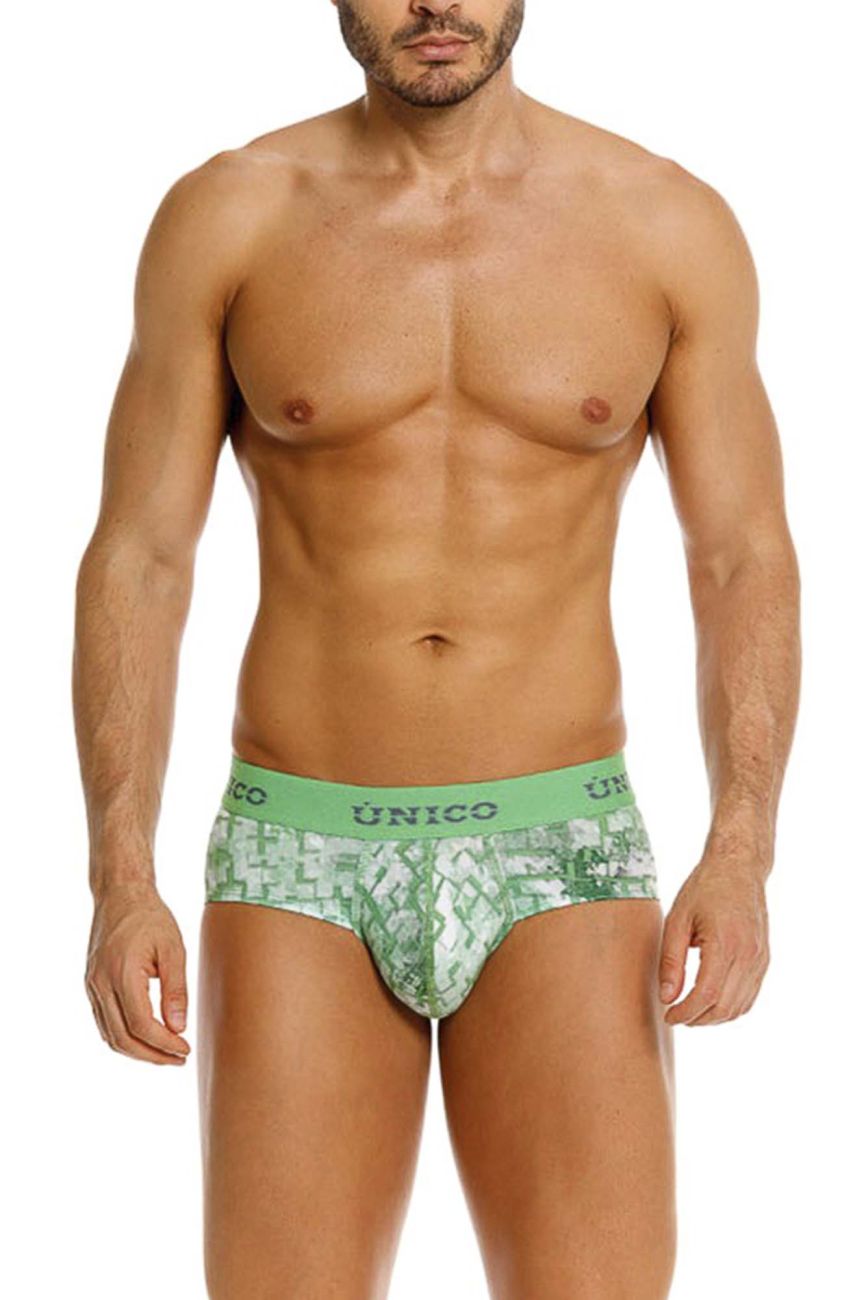 Unico 26020101102 Piramide Mens Modern Edge Briefs Green
