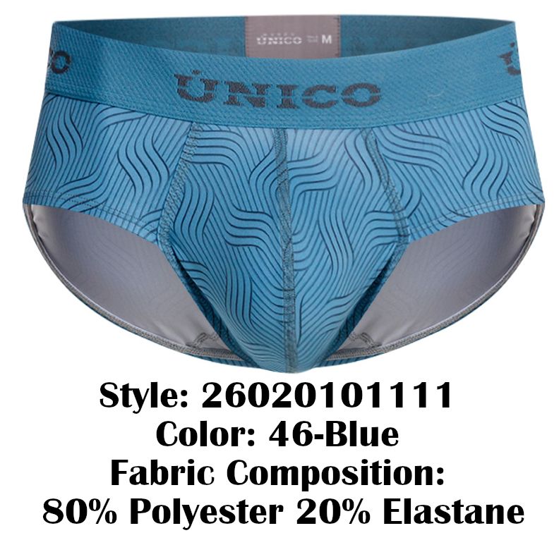 Unico 26020101111 Lenoso Mens Modern Comfortable Briefs Blue