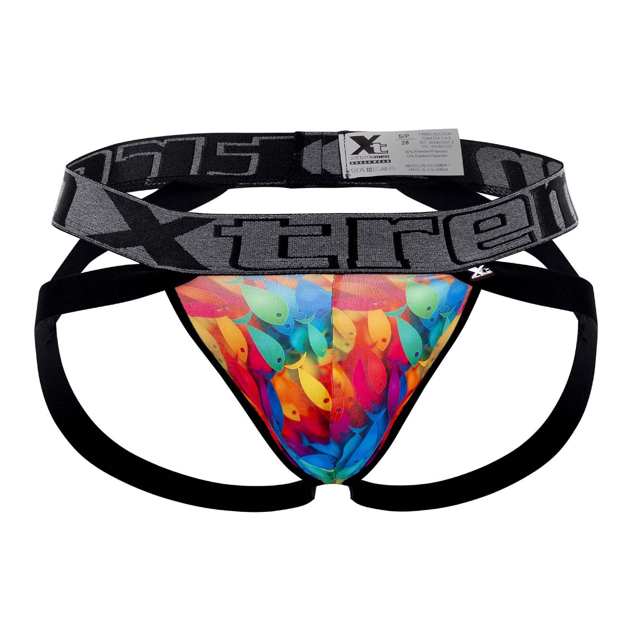 Xtremen 91148 Printed Microfiber Jockstrap Rainbow Fish