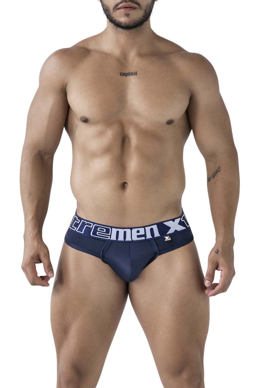 Xtremen 91208B Microfiber Mens Thongs Navy
