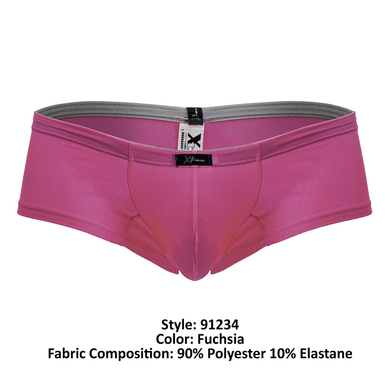 Xtremen 91234 Mens Microfiber Contoured Fit Trunks Fuchsia