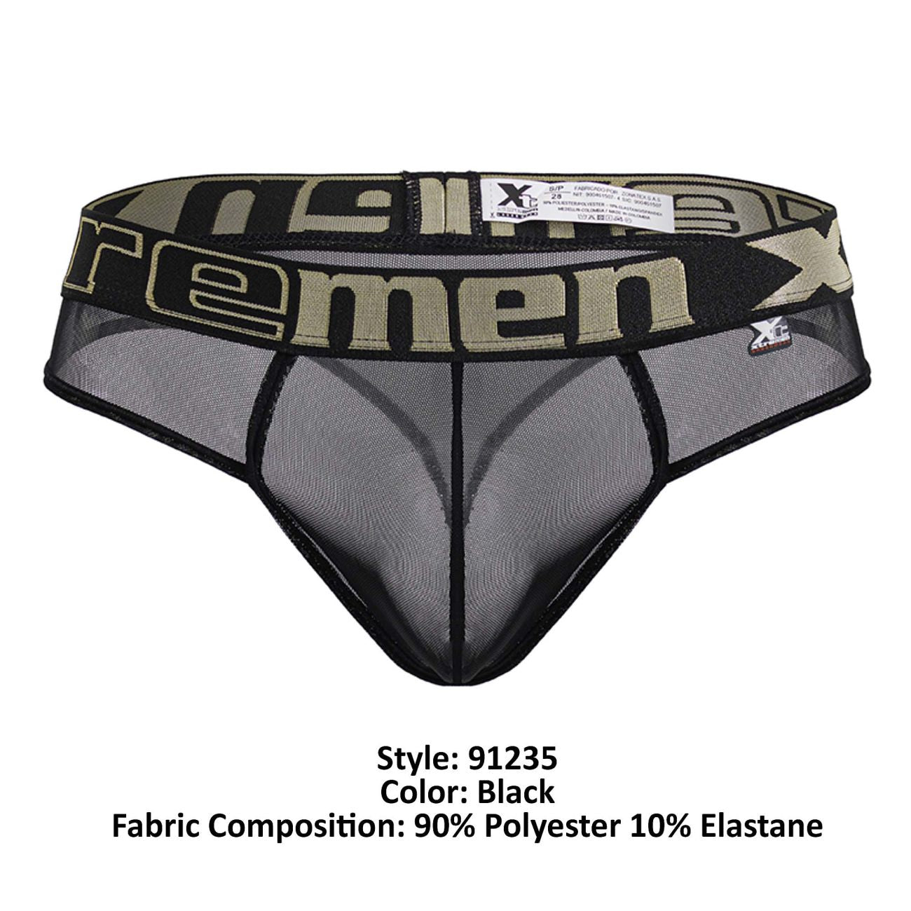 Xtremen 91235 Mens Sheer Microfiber Thong Black