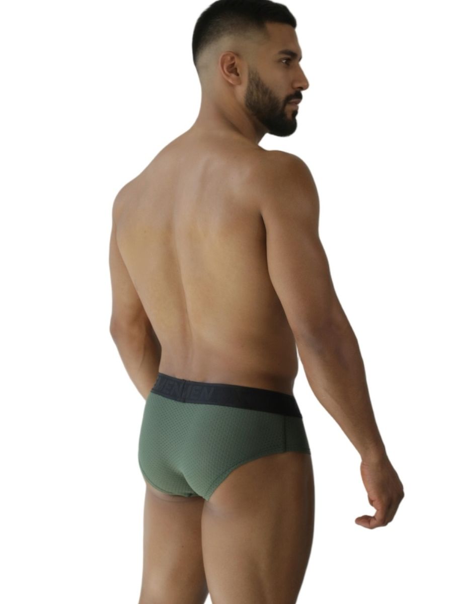 Xtremen 91250 XTREMEN Mens Athletic Performance Mesh Briefs Military Green