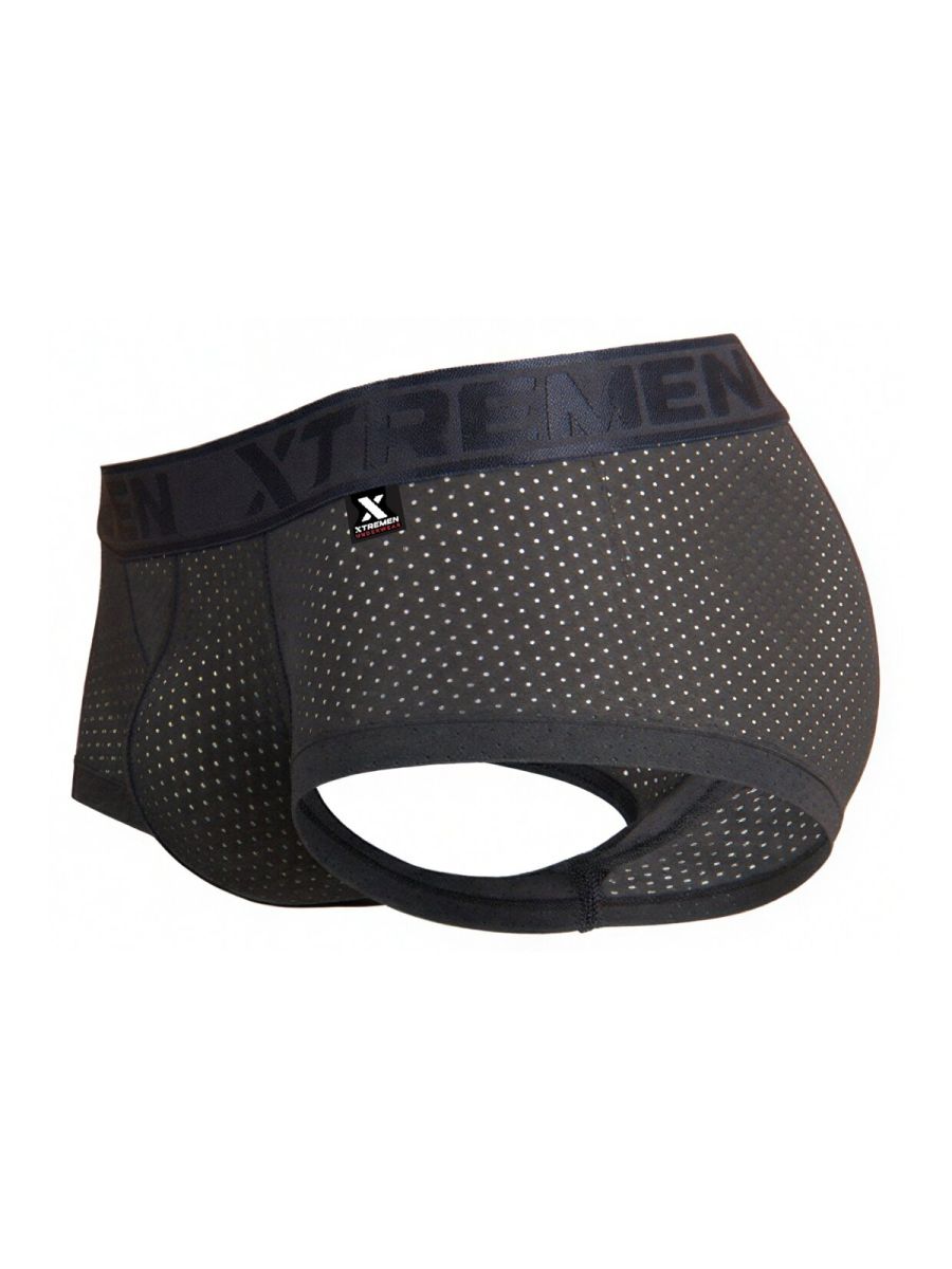 Xtremen 91252 XTREMEN Mens Signature Breathable Modern Trunks Gray