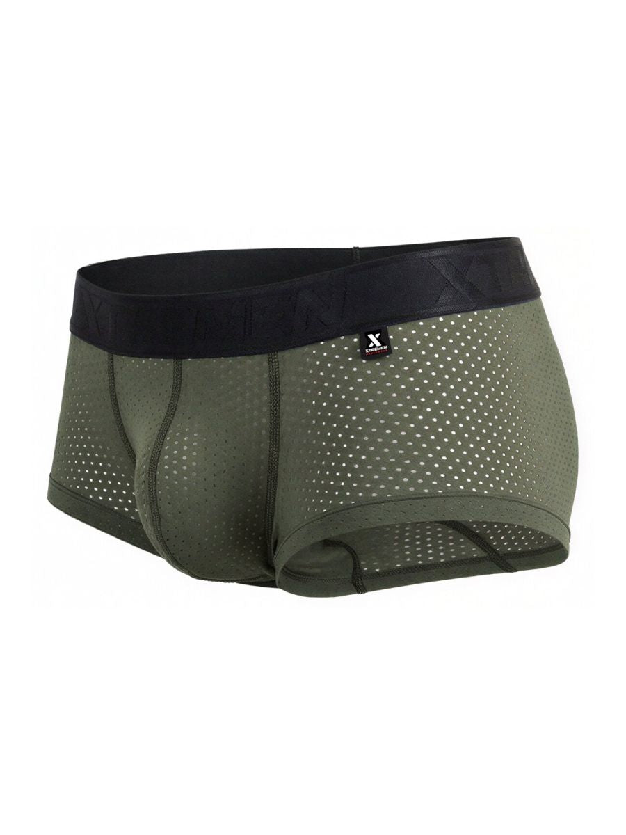 Xtremen 91252 XTREMEN Mens Signature Breathable Modern Trunks Military Green