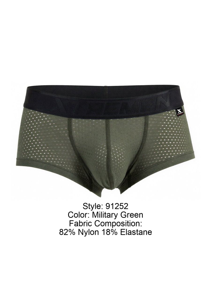 Xtremen 91252 XTREMEN Mens Signature Breathable Modern Trunks Military Green