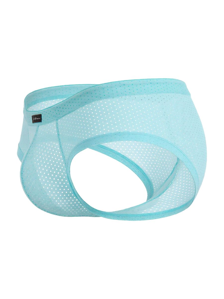 Xtremen 91269 Mens Sleek V-Cut Performance Mesh Briefs Seawater