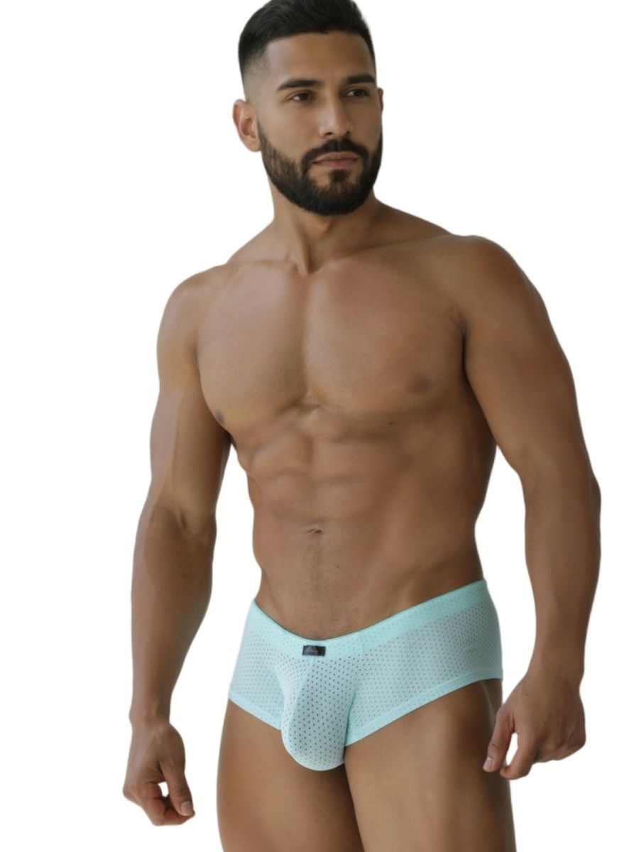 Xtremen 91269 Mens Sleek V-Cut Performance Mesh Briefs Seawater