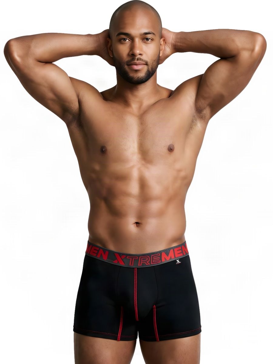 Xtremen 91271 Mens Microfiber Ultimatee Comfort & Athletic Style Boxer Briefs Black
