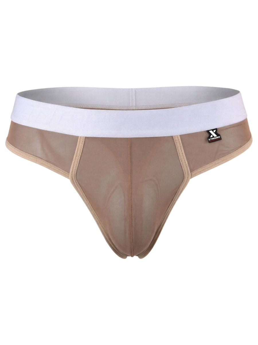 Xtremen 91278 Mens Microfiber Mesh Breathing Support Thongs Brown