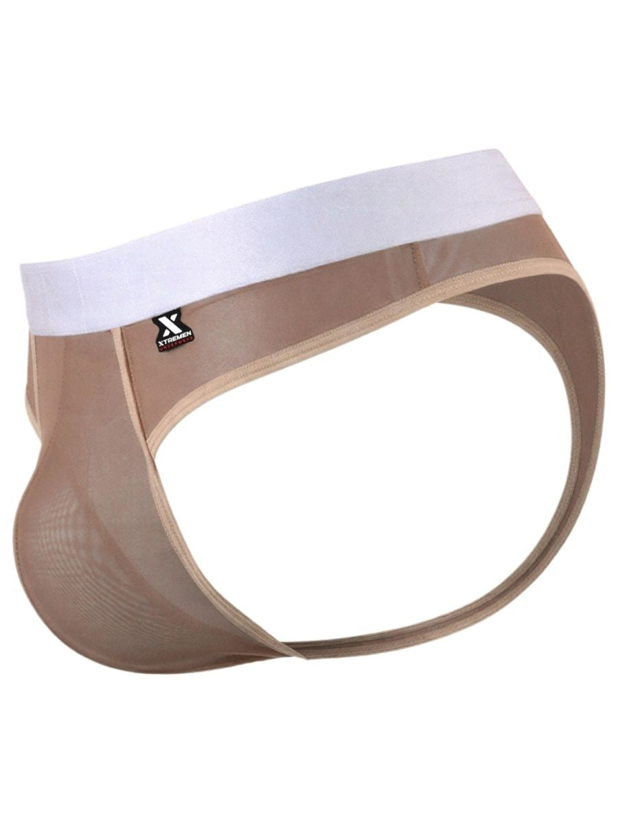 Xtremen 91278 Mens Microfiber Mesh Breathing Support Thongs Brown