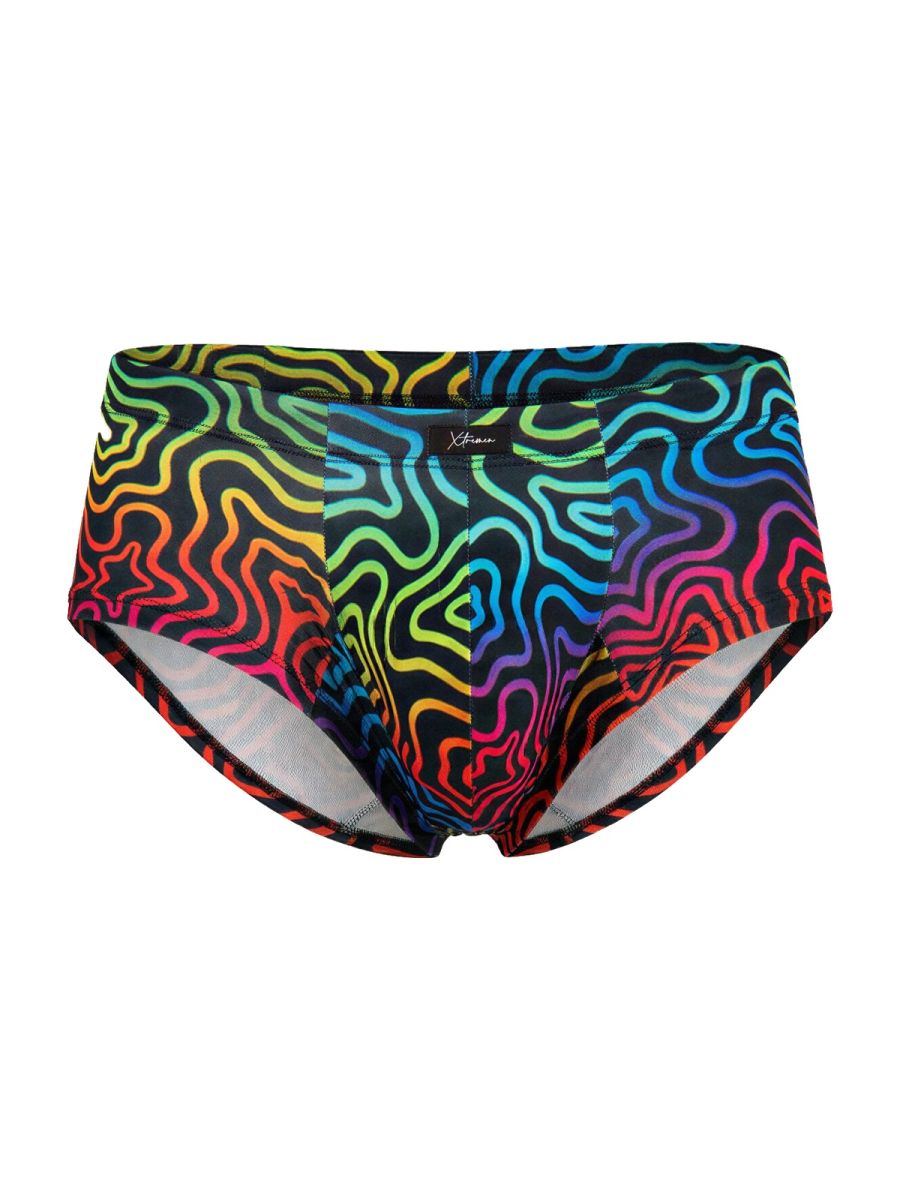 Xtremen 91283 Ultimate Low-Rise Rainbow Printed Briefs Labyrinth