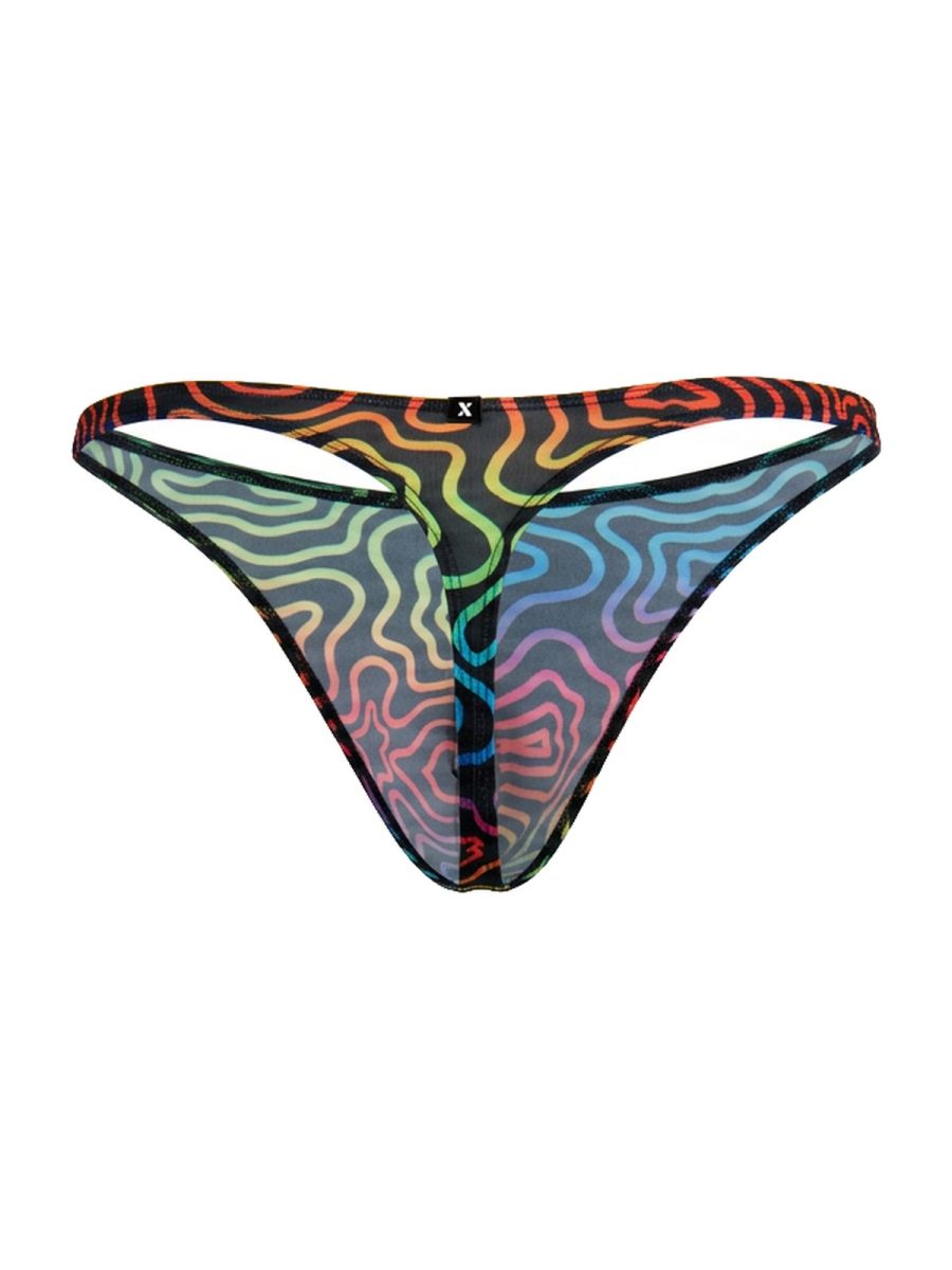 Xtremen 91284 Ultimate Rainbow Expression Men's Thong Labyrinth