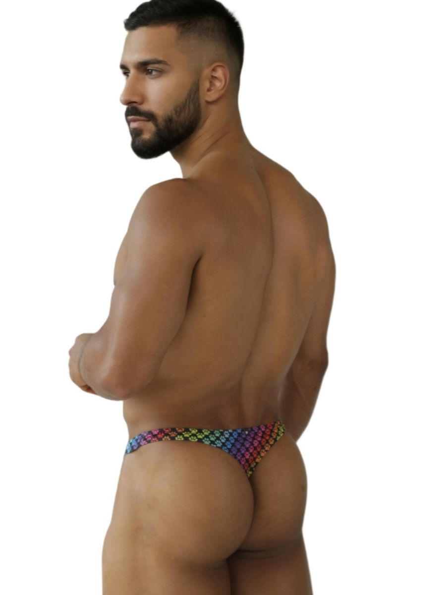 Xtremen 91284 Ultimate Rainbow Expression Men's Thong Paw Print