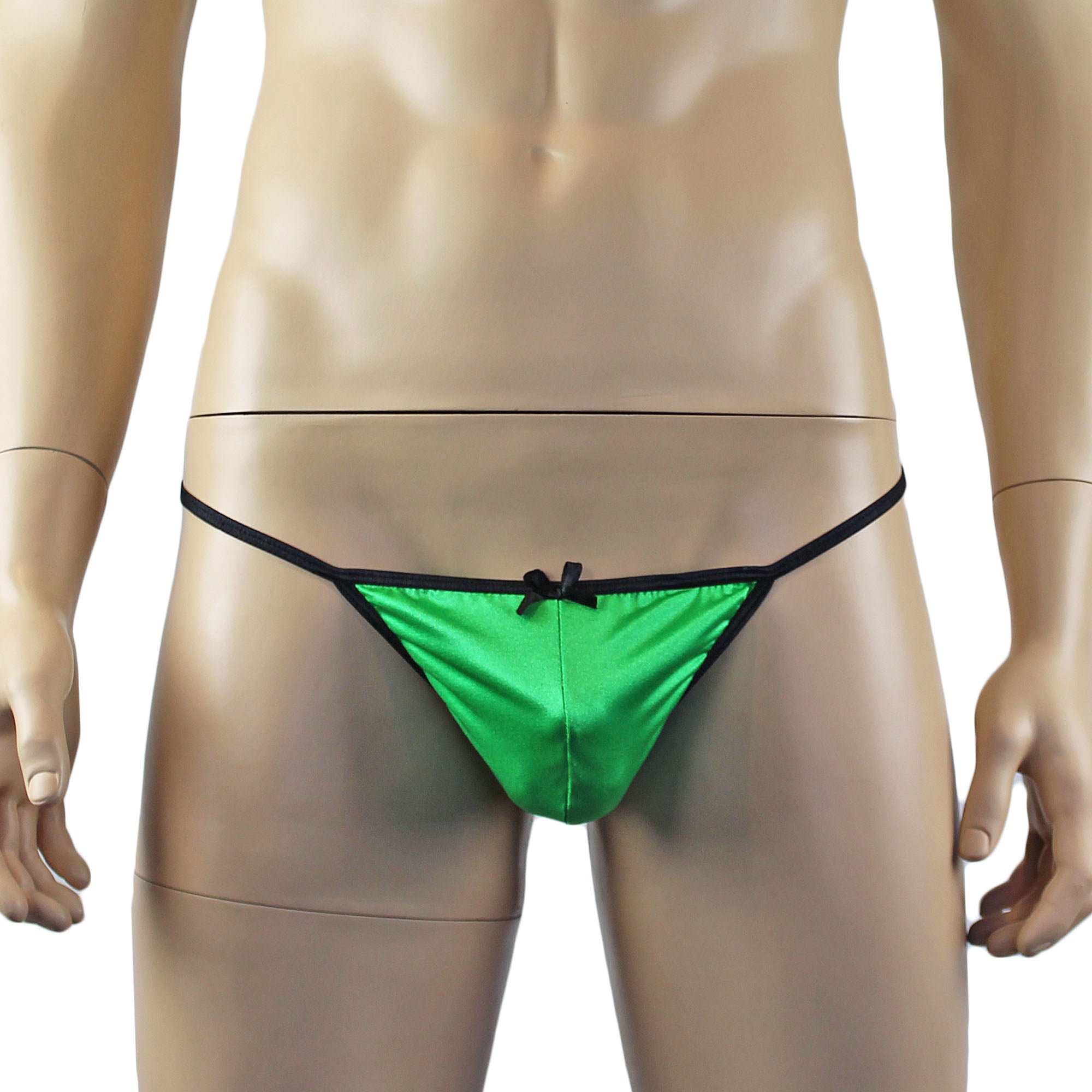 Mens Jenny Shiny Spandex Bra Top, G string and Garterbelt Multi Set Blue Orange Green
