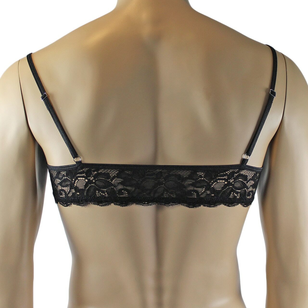 Mens Kristy Lingerie Lace Bra Top BR04 and Pouch G string Black