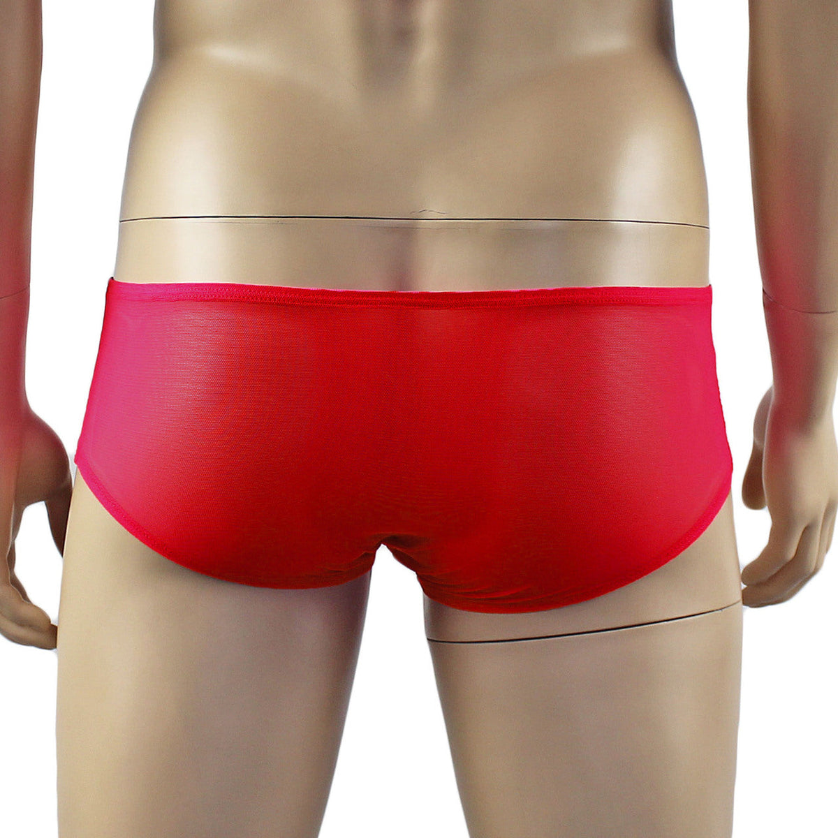 Mens Kristy Lingerie Sexy Lace and Mesh Panty Brief Red