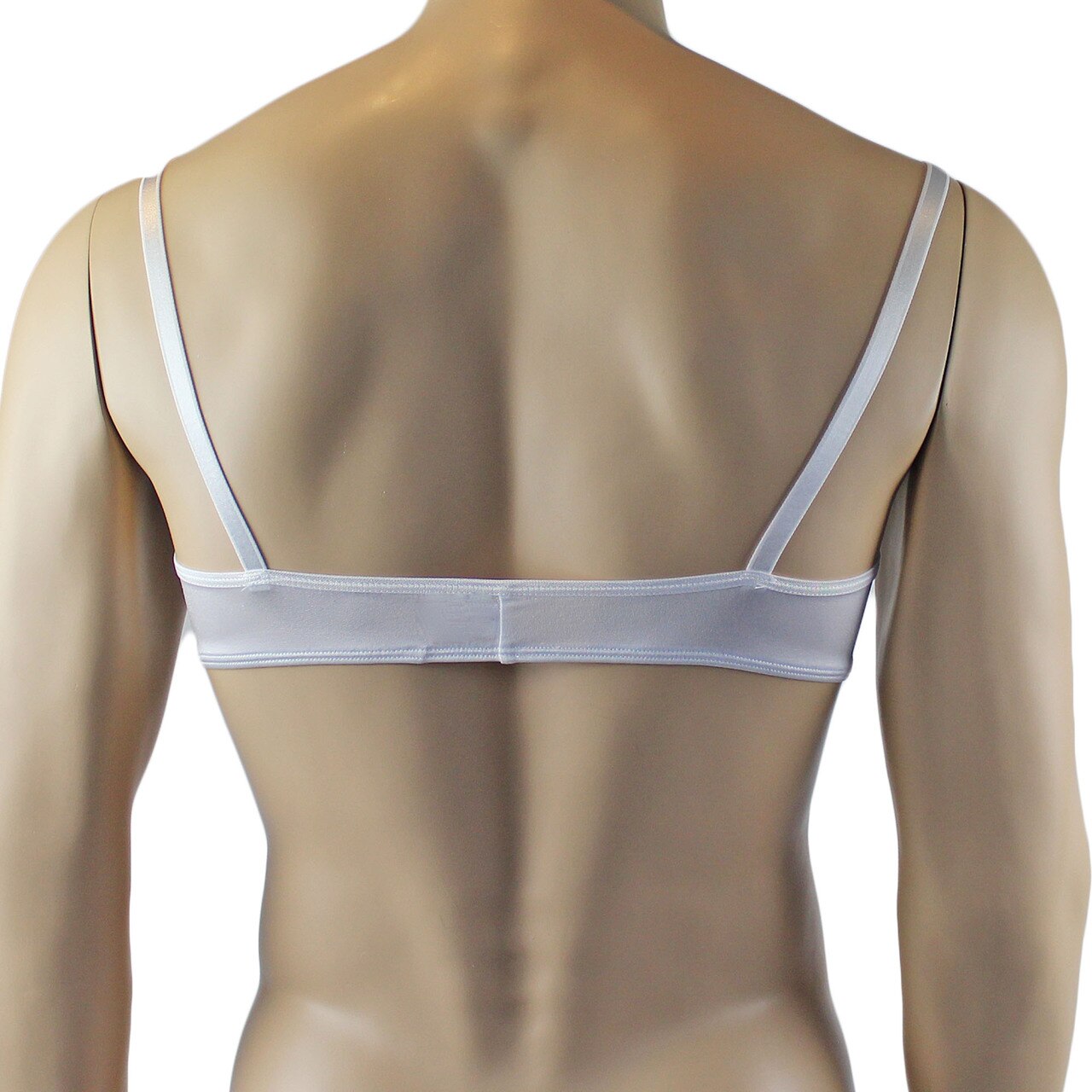 Male Romance Stretch Spandex Bra & Thong for Lingerie Men White or Black