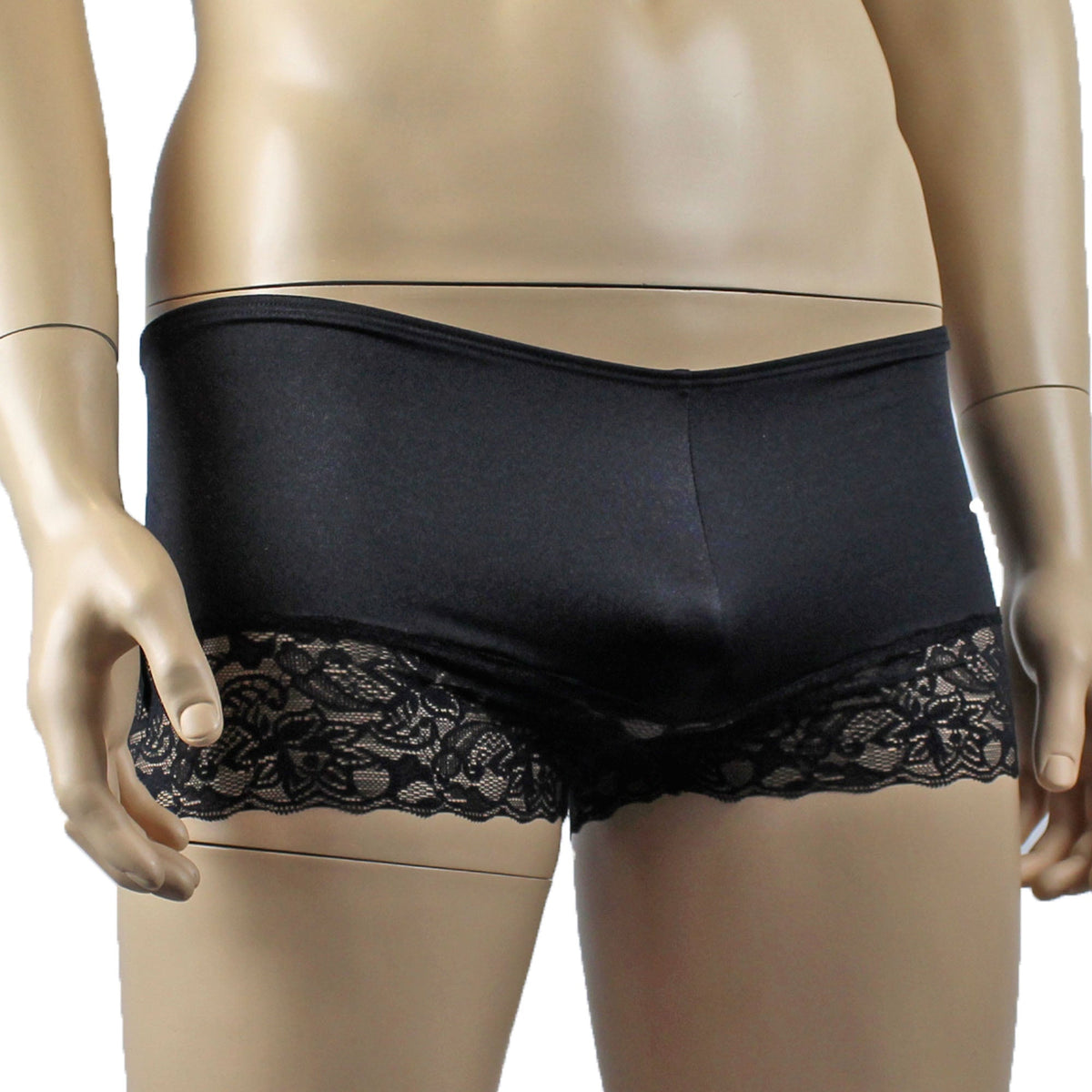 Male Romance Stretch Spandex Boxer Shorts Black or White