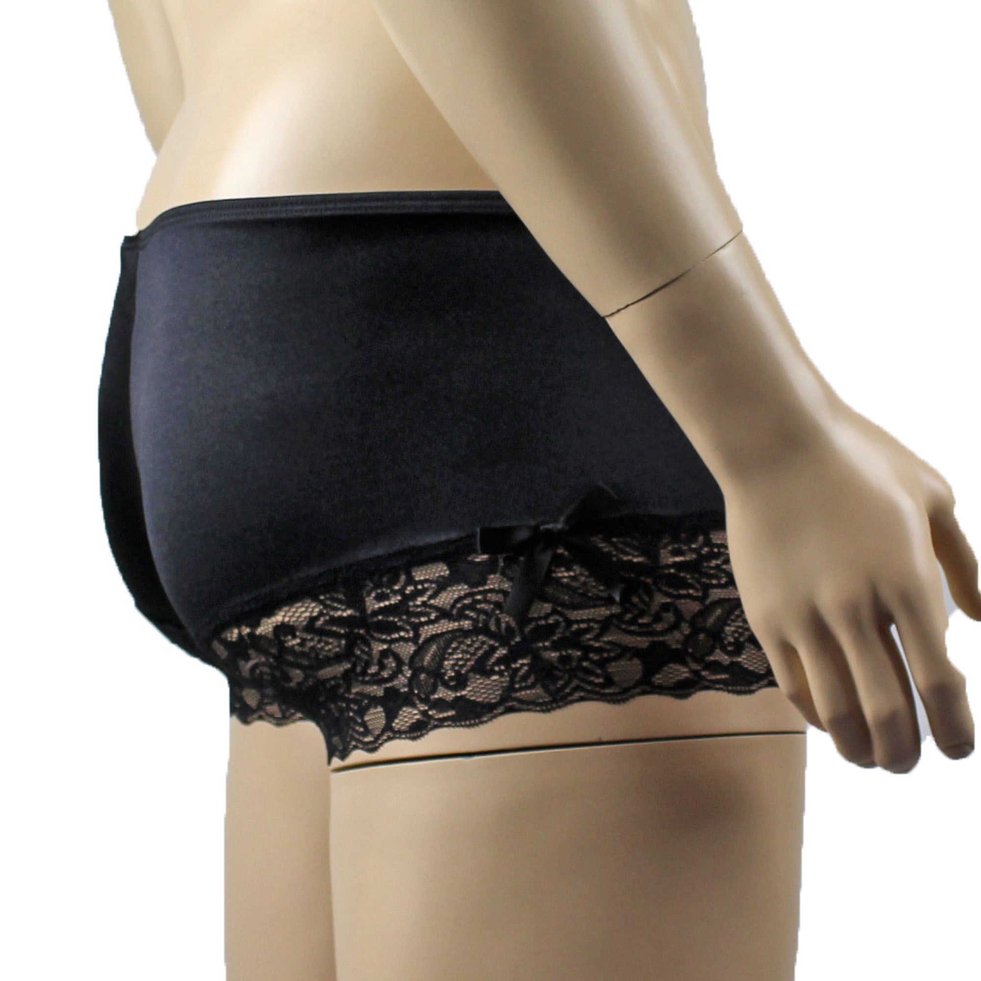 Male Romance Stretch Spandex Boxer Shorts Black or White