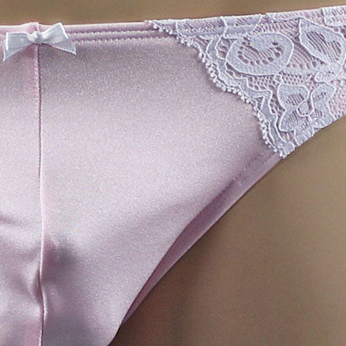 Mens Isabel Panty Stretch Spandex & Lace Thong with Sexy Back (white & pink lace plus other colours)