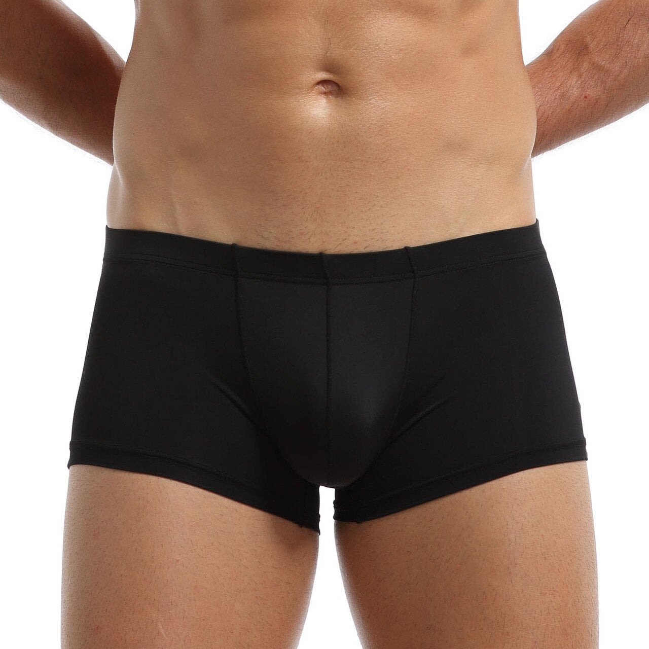 Mens Polymide Comfortable & Light Boxer Briefs Black