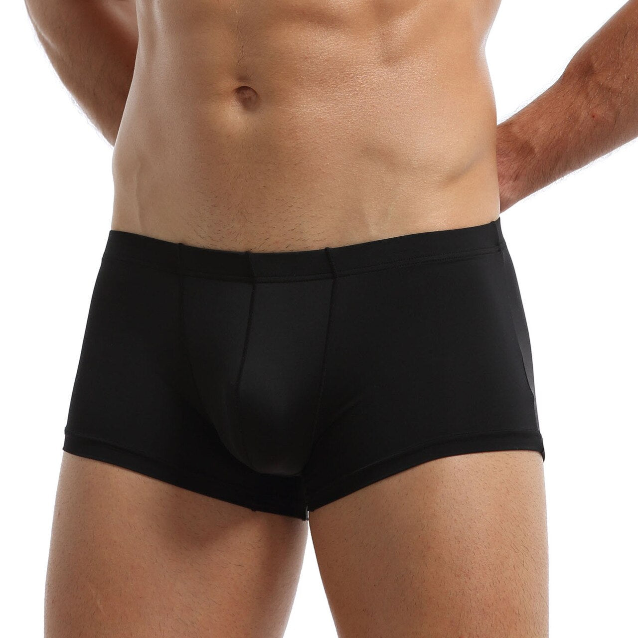 Mens Polymide Comfortable & Light Boxer Briefs Black