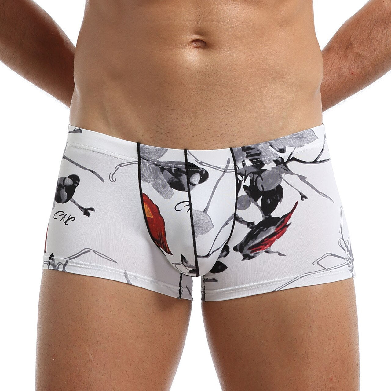 Mens Polymide Comfortable & Light Boxer Briefs Flowers