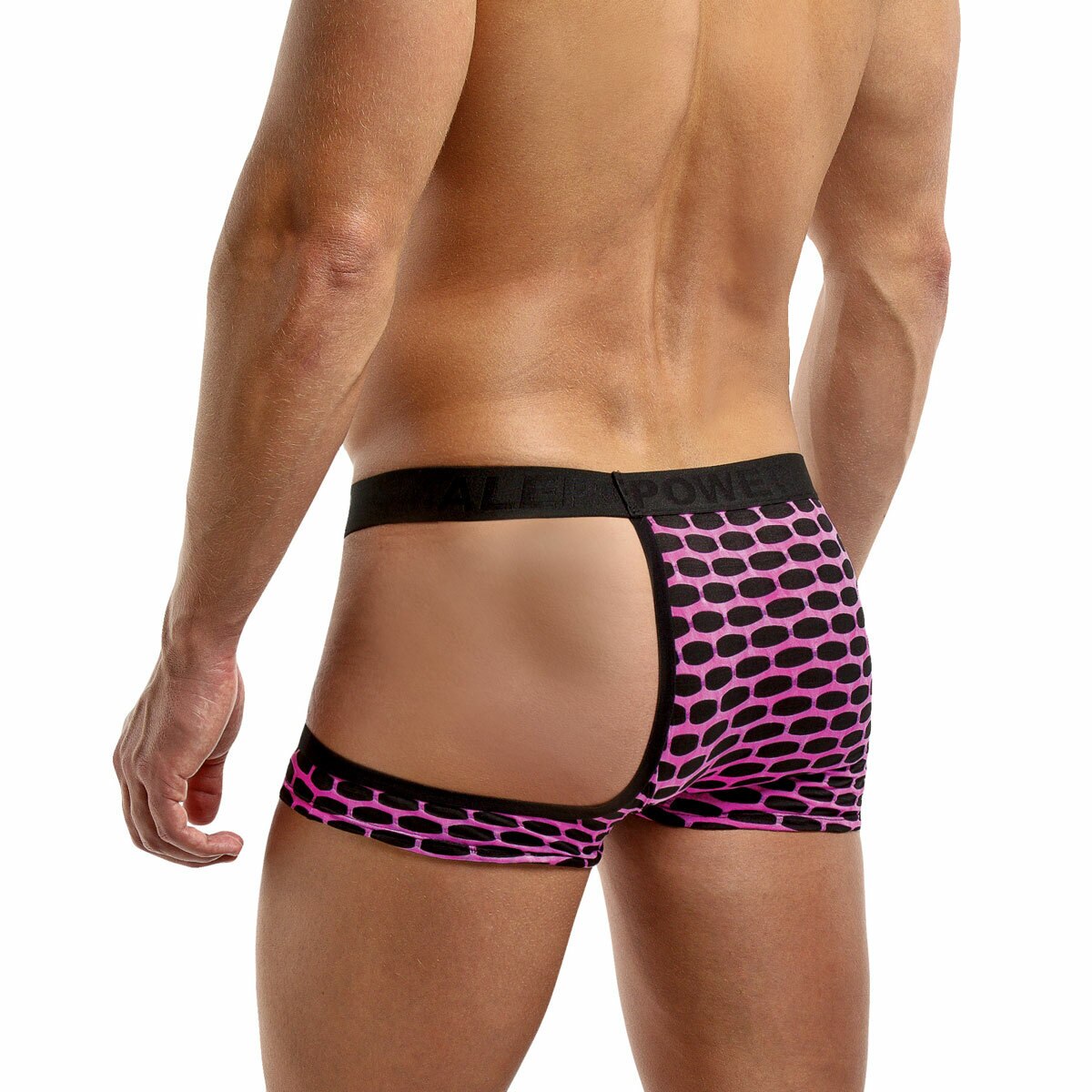 Mens Cutout Half Moon Short Black and Purple