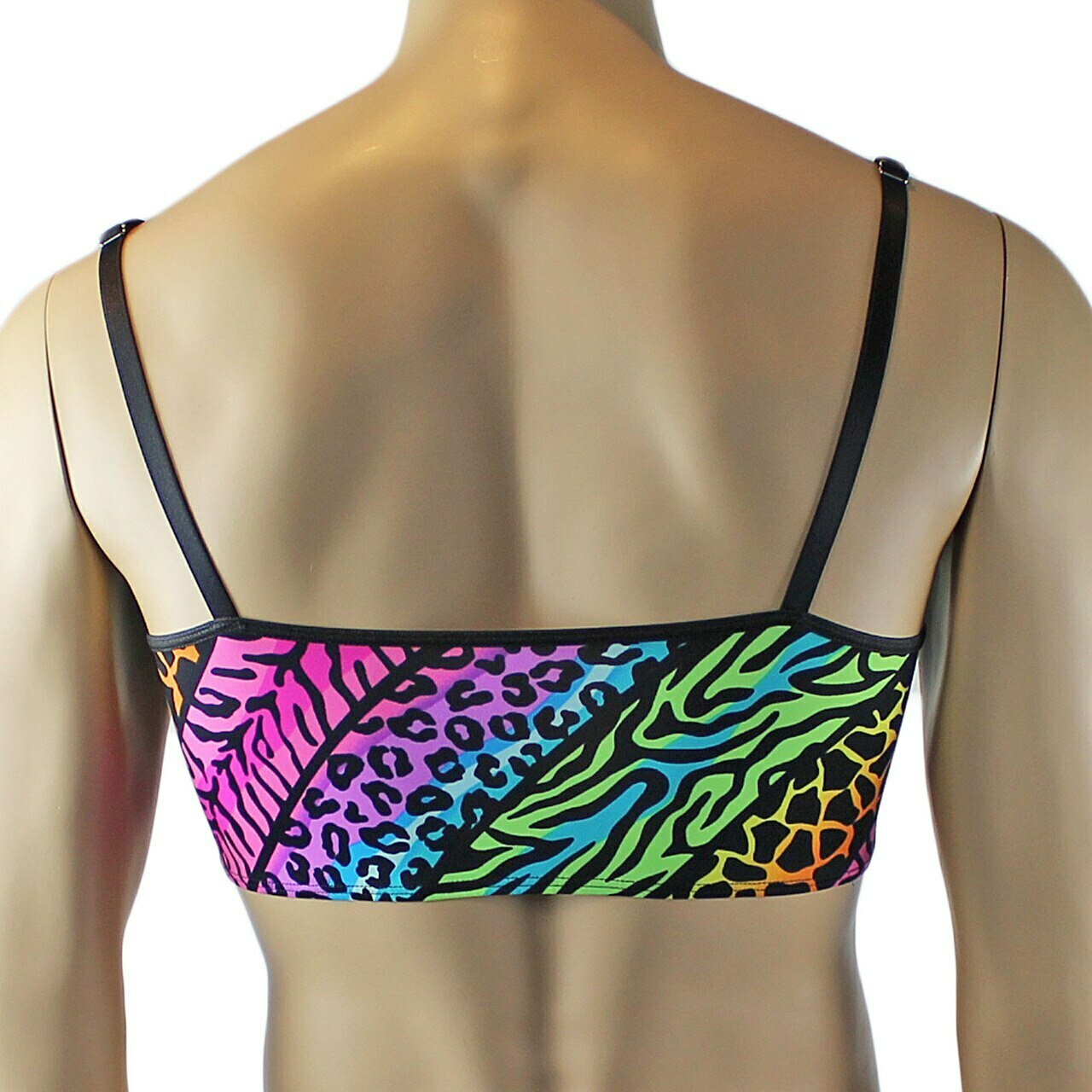 Mens Festival Animal Bra Top and Low Rise Thong Underwear Multi-coloured