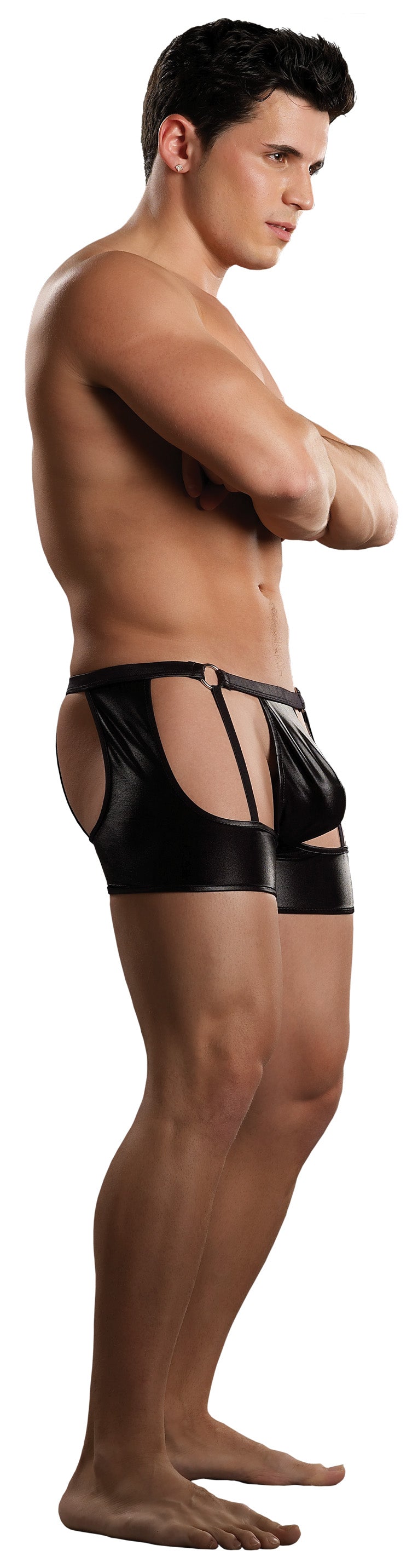 SALE - Mens Garter Short with Rings Black