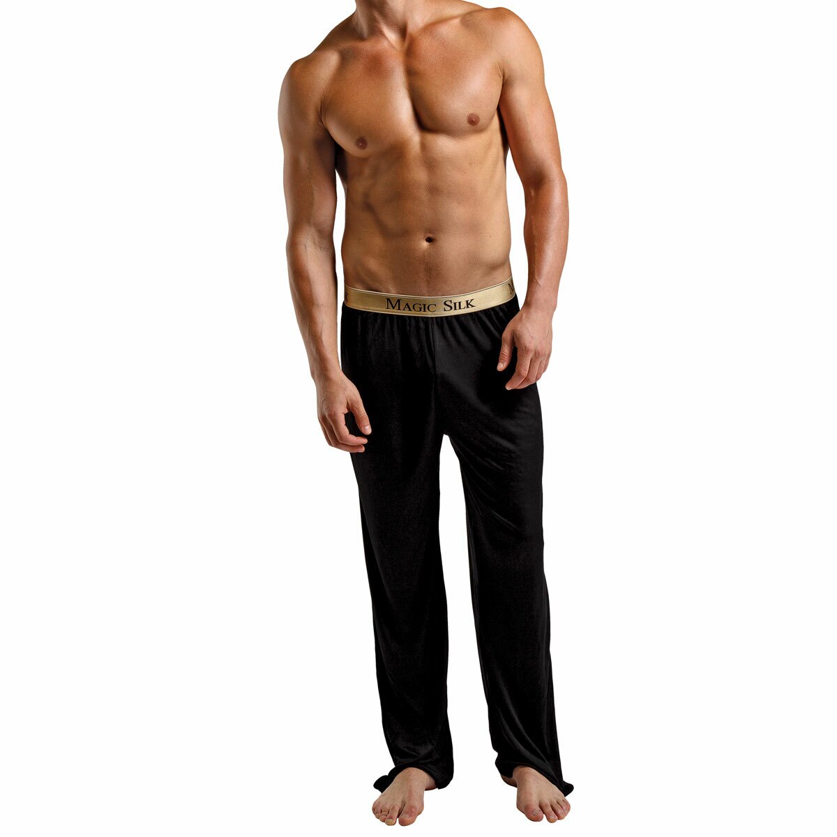 SALE - Mens Silk Knit Lounge Pant Black