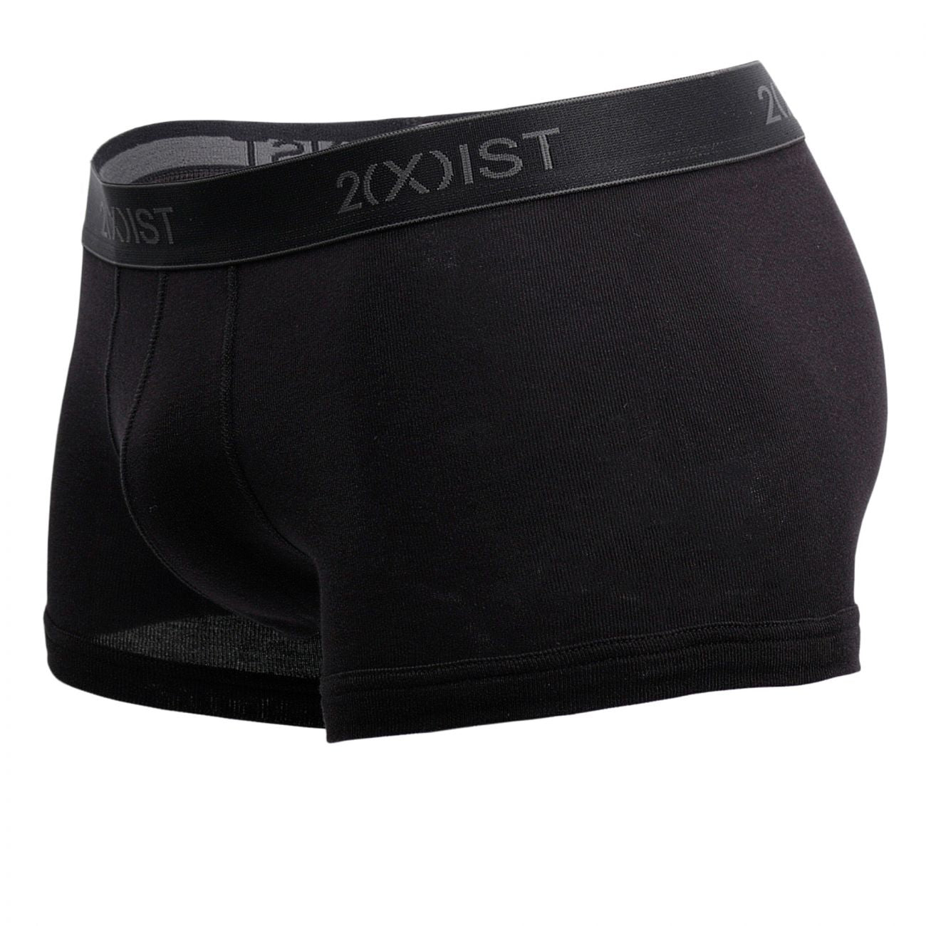 2(X)IST 3102033303 Cotton 3PK No-Show Trunks Black