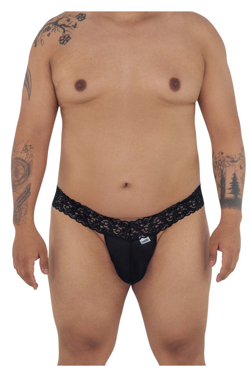JCSTK - CandyMan 99370X Alluring Thongs Black Plus Sizes