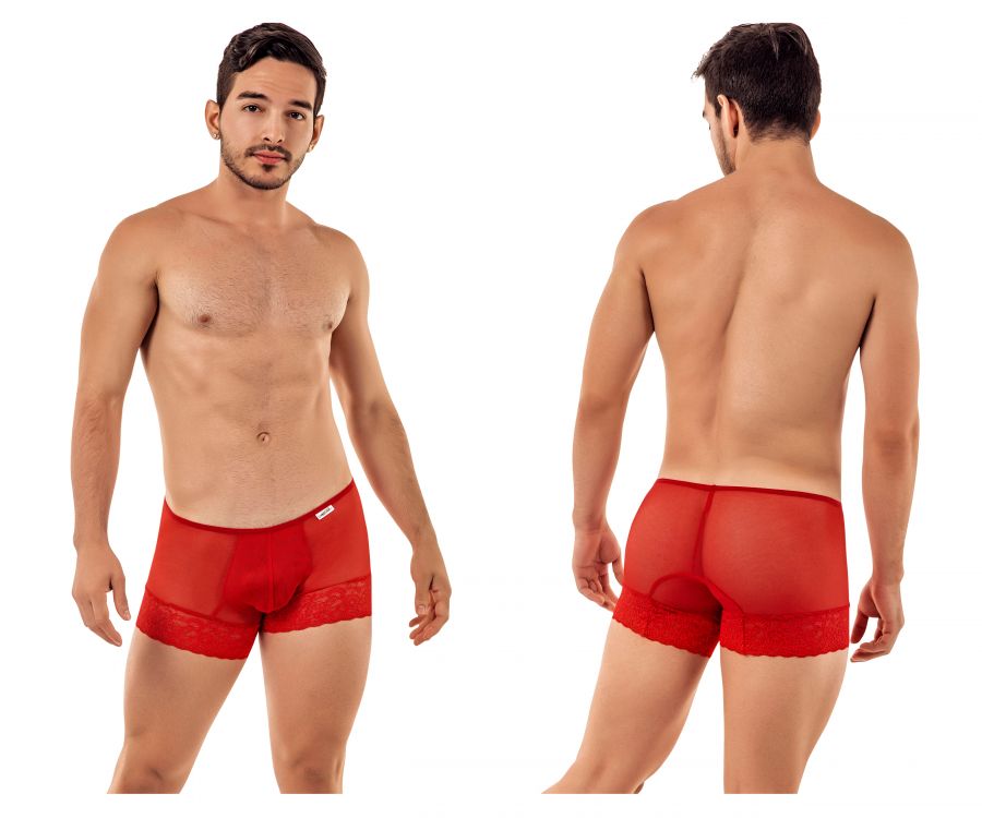 CandyMan 99407 Color Lace Boxer Trunks Red