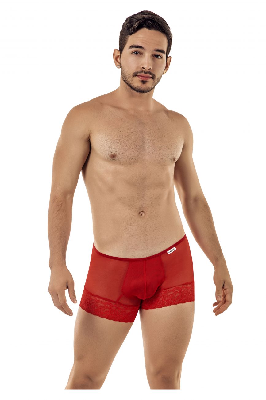 CandyMan 99407 Color Lace Boxer Trunks Red