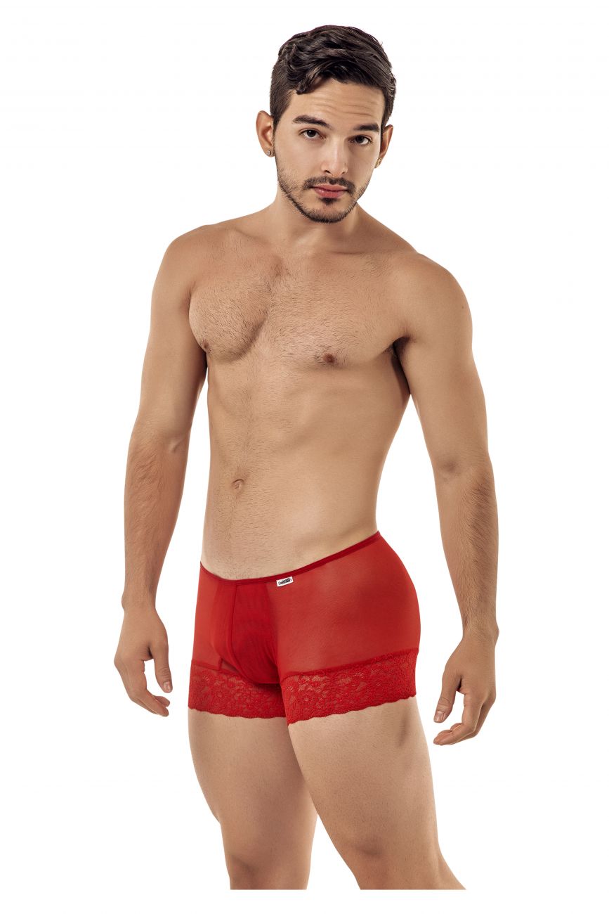 CandyMan 99407 Color Lace Boxer Trunks Red