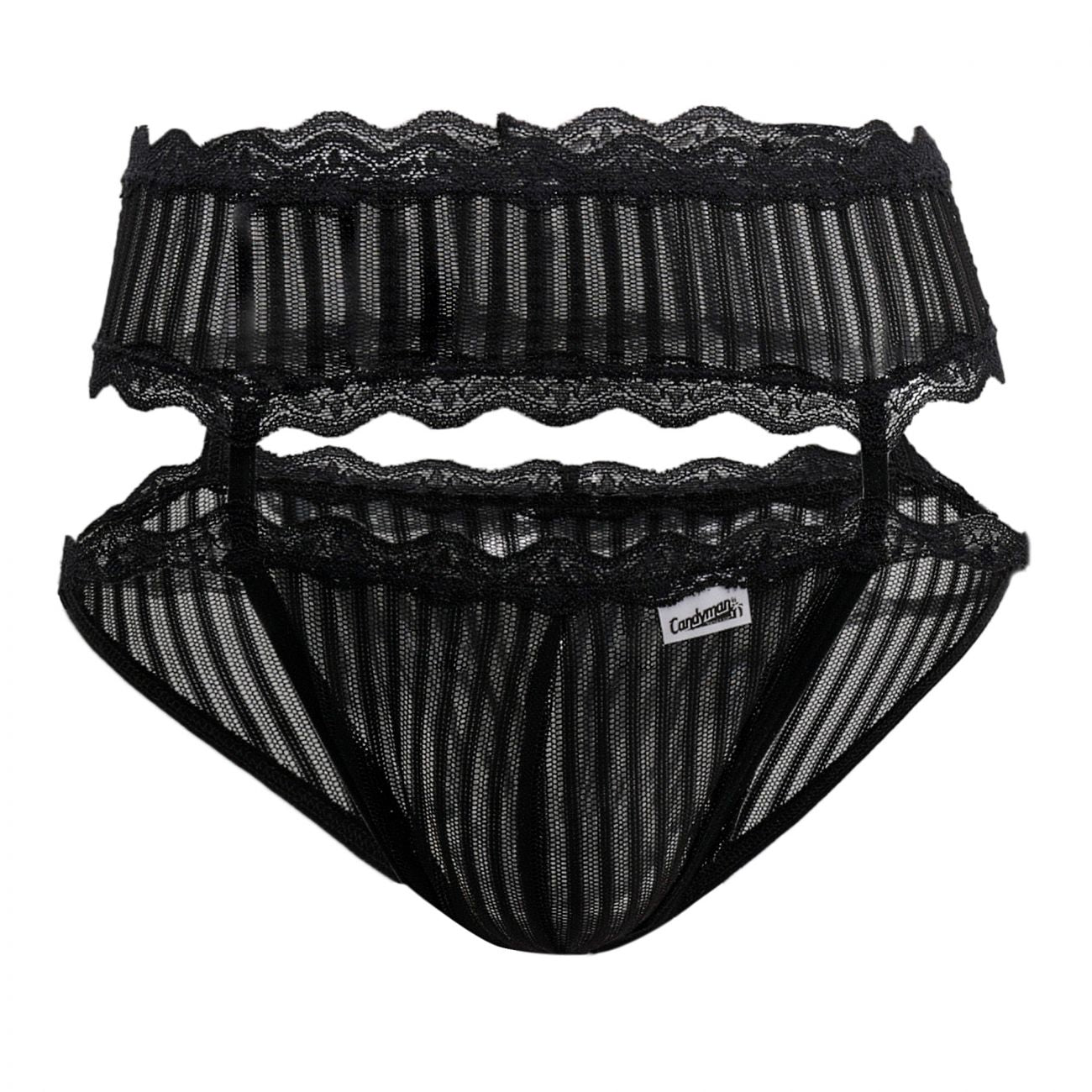 CandyMan 99417 Garter Belt Briefs Black