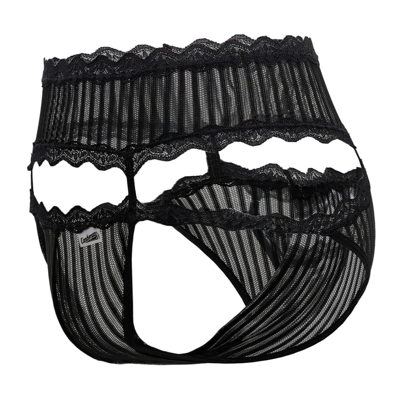 CandyMan 99417 Garter Belt Briefs Black