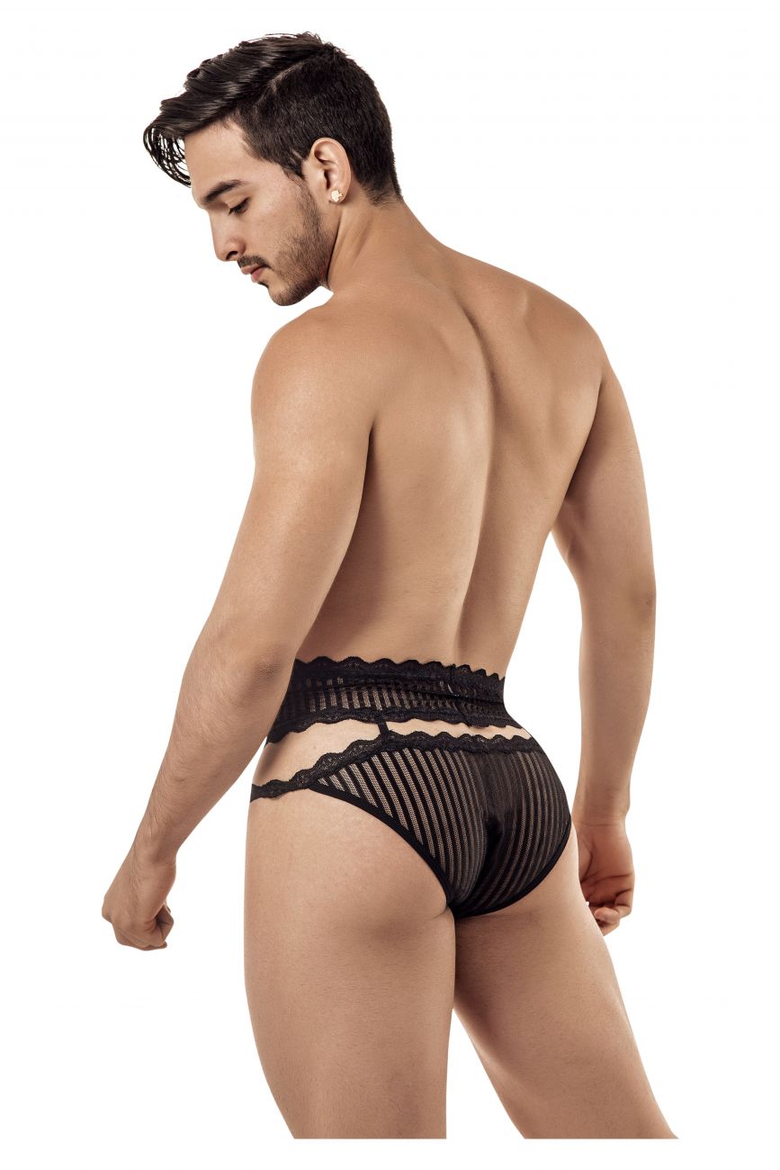 CandyMan 99417 Garter Belt Briefs Black
