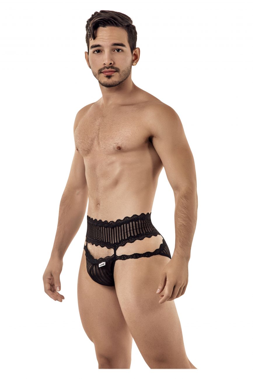 CandyMan 99417 Garter Belt Briefs Black