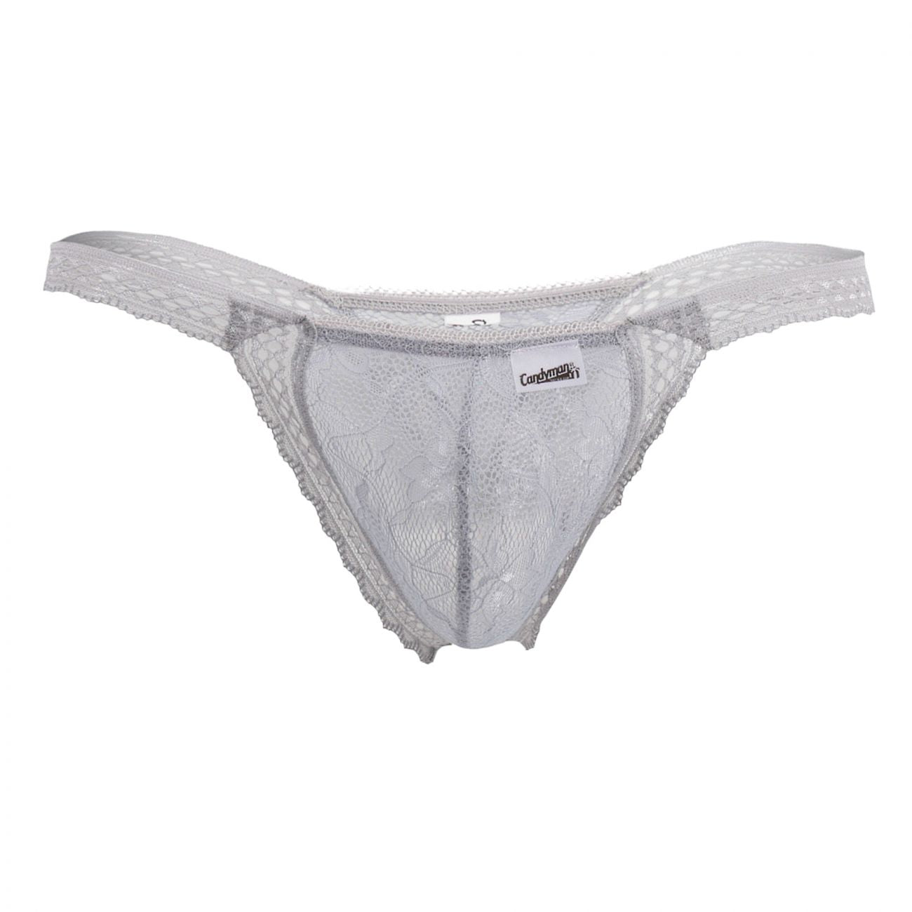CandyMan 99420X Double Lace Thongs Gray Plus Sizes